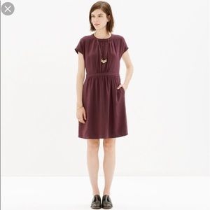 Madewell Moonset purple silk short sleeve dress 0